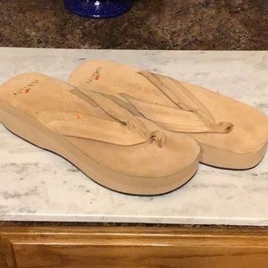 Cobian platform flip flop thong sandals.